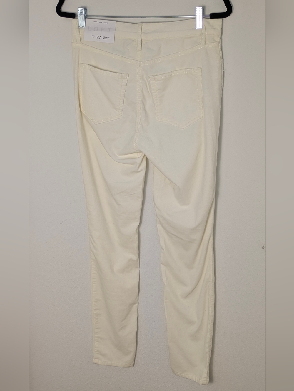 LOFT Women's High Waist Skinny Corduroy Pants Size 27/4 Off White Cream New - Picture 6 of 15